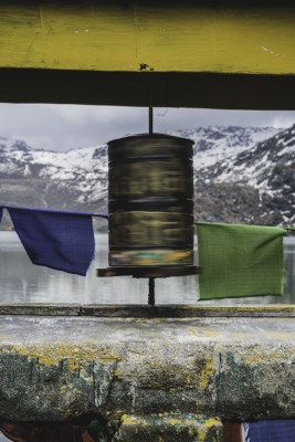 Gebetsmühlen Tsomgo See